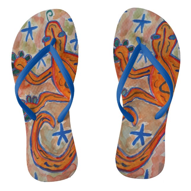 Orange Gecko Thongs (Footbed)
