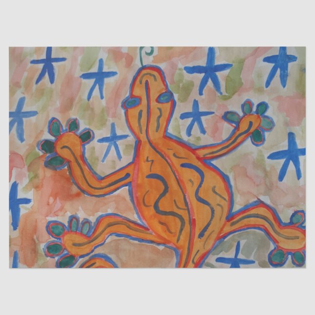 Orange Gecko Tissue Paper (Front)