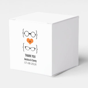 Orange Geeky Glasses Wedding Favour Boxes