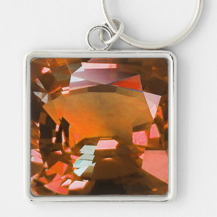 Orange Gemstone Key Ring