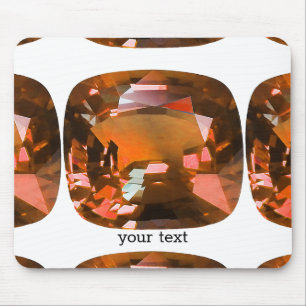 Orange Gemstone Mouse Pad