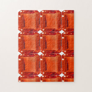 Orange Gemstone Pattern Jigsaw Puzzle