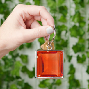 Orange Gemstone Pattern Keychain