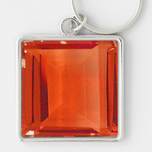 Orange Gemstone Pattern Keychain