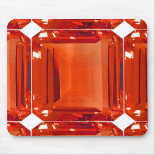 Orange Gemstone Pattern Mouse Pad