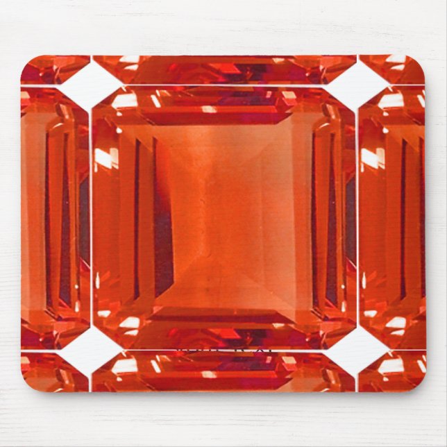 Orange Gemstone Pattern Mouse Pad (Front)