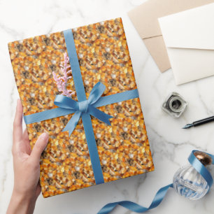Orange Gemstone Wrapping Paper