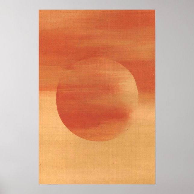 Orange Geometric Abstract Circle Art Poster (Front)