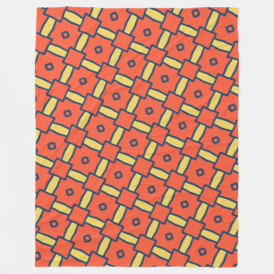 Orange Geometric Abstract Pattern Fleece Blanket