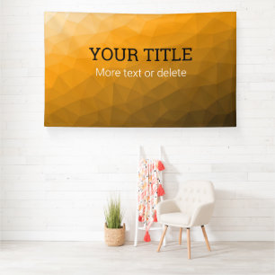 Orange geometric mesh Triangle custom text Banner