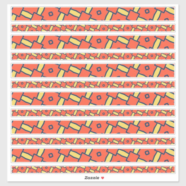 Orange Geometric Scrapbook Borders (Sheet)