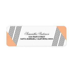 Orange Geometric Stripe Address Labels