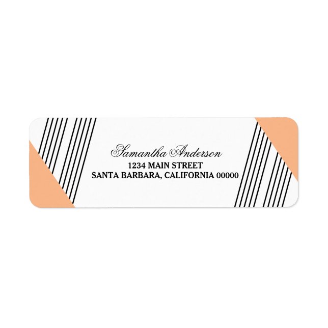 Orange Geometric Stripe Address Labels (Front)