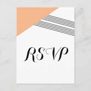 Orange Geometric Stripe Response Postcard