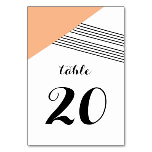 Orange Geometric Stripe Table Card
