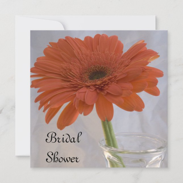 Orange Gerber Daisy Bridal Shower Invitation (Front)
