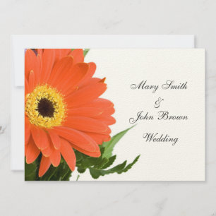 Orange Gerber Wedding Invitation