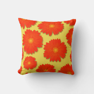 Orange Gerbera 2 Cushion
