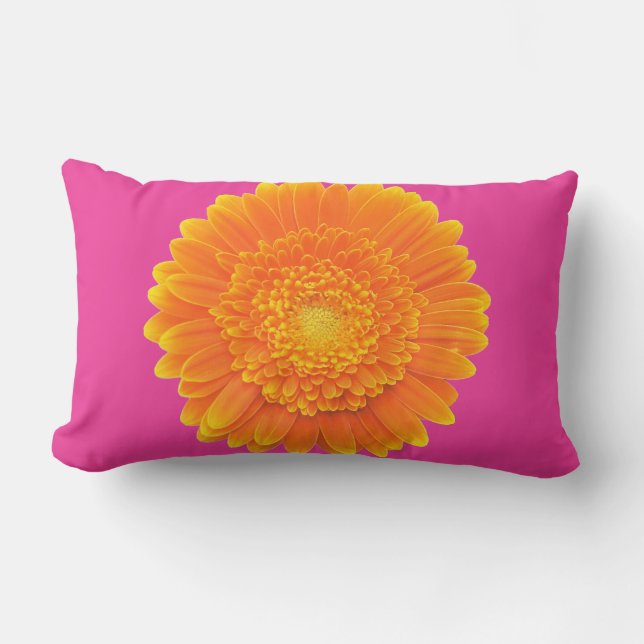 orange gerbera daisy cushion (Front)