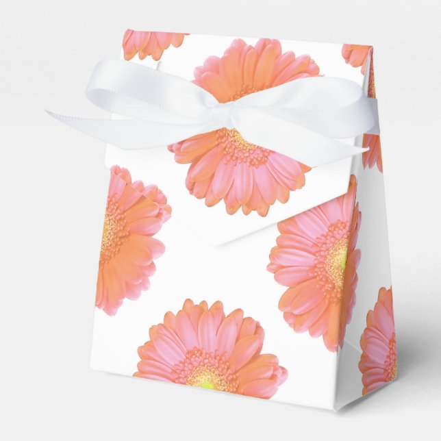 Orange gerbera daisy favour box (Front Side)
