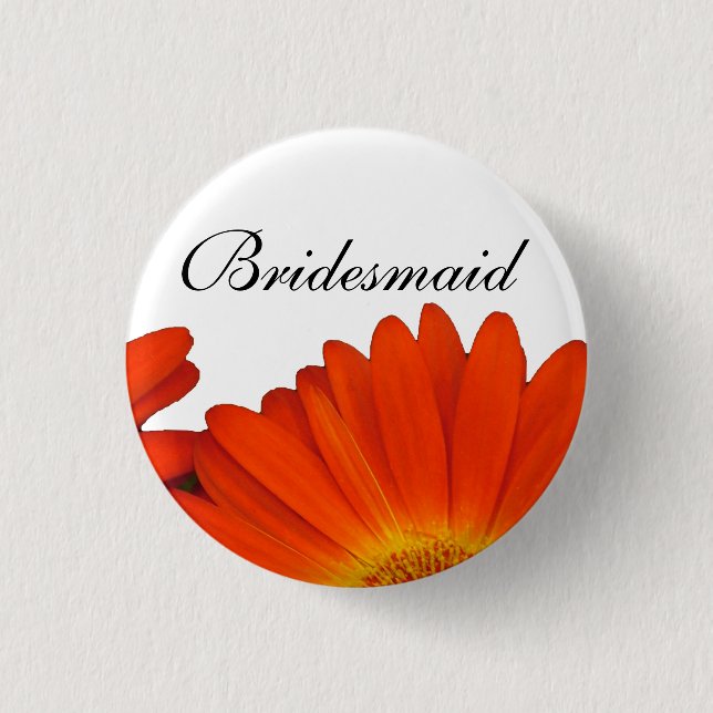 orange gerbera daisy flower buttons (Front)