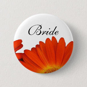 orange gerbera daisy flower buttons