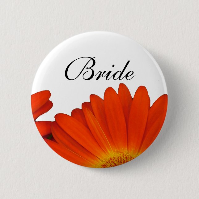 orange gerbera daisy flower buttons (Front)