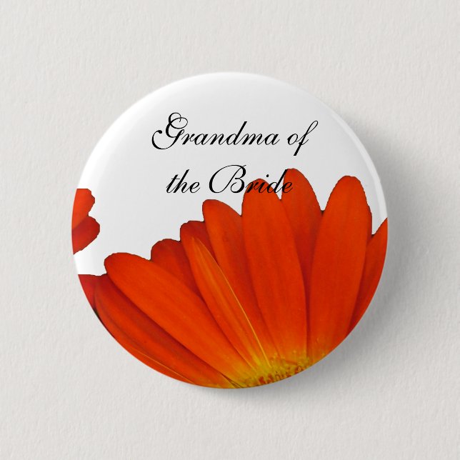 orange gerbera daisy flower buttons (Front)