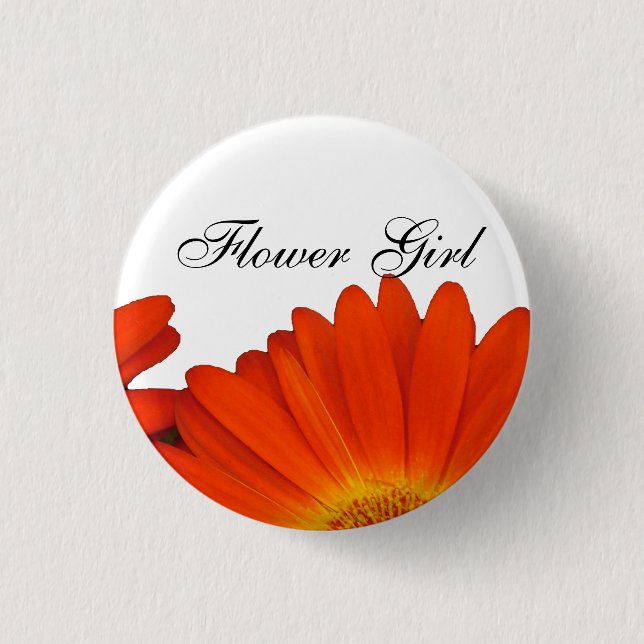 orange gerbera daisy flower buttons (Front)