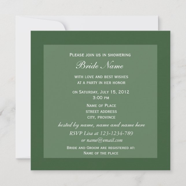 Orange gerbera daisy  flowers bridal shower invitation (Front)