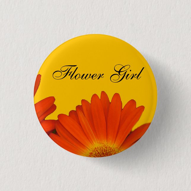 orange gerbera daisy flowers buttons (Front)