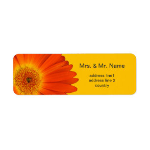 orange gerbera daisy flowers return address label