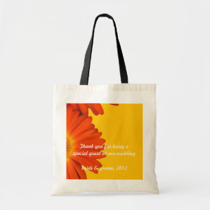 orange gerbera daisy flowers tote bag