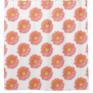 Orange gerbera daisy shower curtain