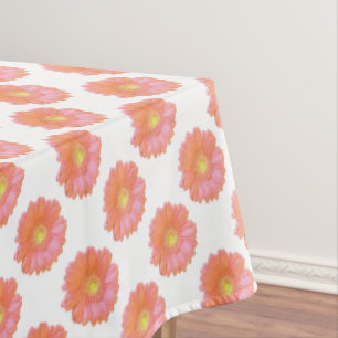Orange gerbera daisy tablecloth