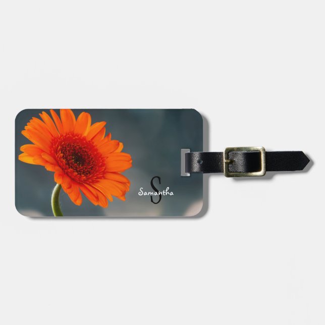 Orange Gerbera Luggage tag (Front Horizontal)