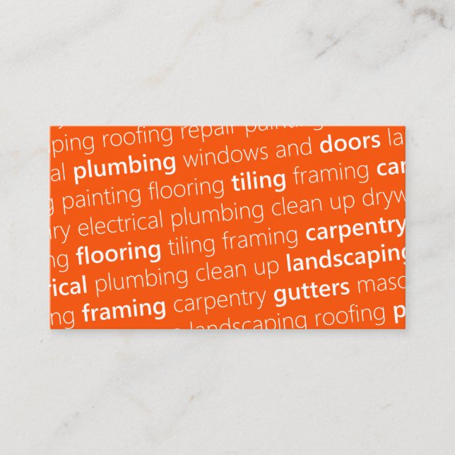 ORANGE Get Noticed, Get Work! Business Card (Front)