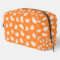 Orange Ghost Doodle Pattern