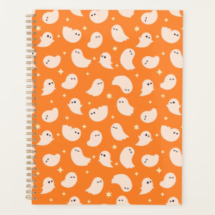Orange Ghost Doodle Pattern Planner