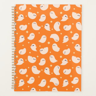 Orange Ghost Doodle Pattern Planner