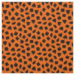 Orange Ghost Happy Halloween Modern Fabric