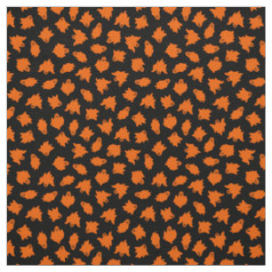 Orange Ghost Happy Halloween Modern Fabric