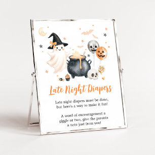 Orange Ghost Little Boo Late Night Diapers Sign