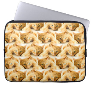 Orange Ginger Cat Pattern Laptop Sleeve