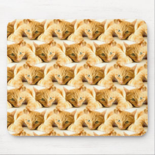 Orange Ginger Cat Pattern Mouse Pad