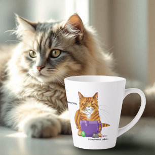 Orange Ginger Coffee Cat Funny Latte Mug