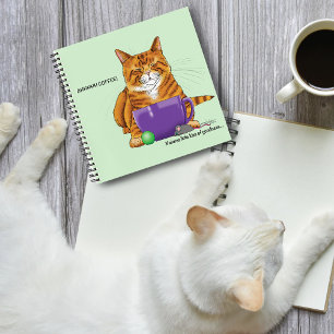 Orange Ginger Coffee Cat Funny Notebook