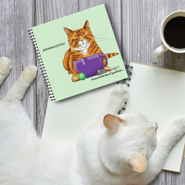 Orange Ginger Coffee Cat Funny Notebook (Creator Uploaded)