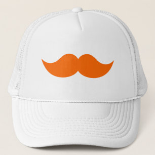 Orange Ginger Red Hair Moustache Trucker Hat