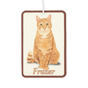 Orange Ginger Tabby Cat Personalized  Car Air Freshener